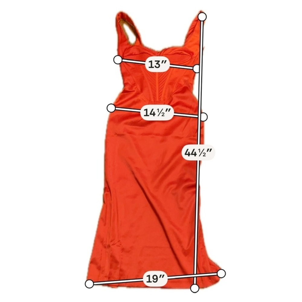Bardot Red Satin Corset Midi Dress New With Tags Statement Evening XS - Picture 7 of 7
